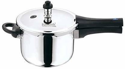 KENCOOK KenCook 3 LTR Tri Ply 3 Layer Materia Non Stick Without Coating Induction Based Outer Lid Pressure Cooker with Free Glass Li 3 L Outer Lid Induction Bottom Pressure Cooker
