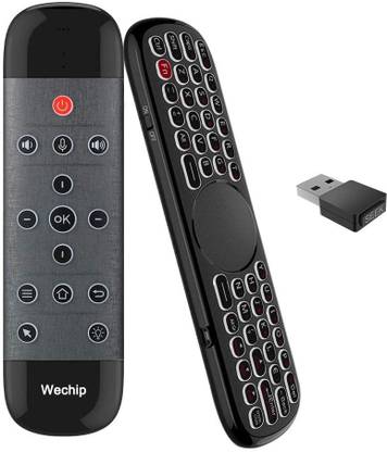 Wechip W2 Pro Backlit Voice Remote 2.4G Wireless Smart TV Remote Control Wireless Keyboard for Android TV Box/PC/Smart TV/Projector/All-in-one PC HP, SMASUNG, DELL, LLOYD, SONY, HITACHI, ACER, ALL BRANDS IN PROJECTORS, ALL BRANDS IN SMART TV Remote Controller