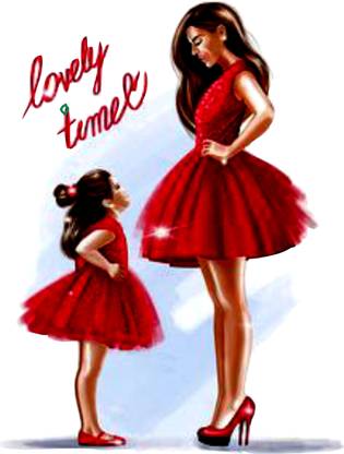 Sahaj Décor 46 cm Lovely Time For Mother & Doughter Magnetic Sticker