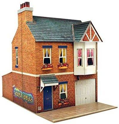 Sam Toys The CityBuilder Row House Cardboard Model Making Kit - O Scale Model Railroad Building