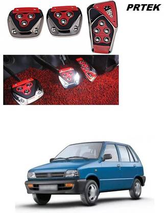 PRTEK Non Slip Gas Brake Treadle Clutch Pedal Cover Pad Manual Pedals 3pcs (Red) X128 Car Pedal