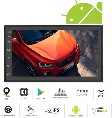 Auto Snap 7 Inch Full HD 1080 Touch Screen Double Din Player Android 8.1 Gorilla Glass IPS Display Car Stereo with GPS/Wi-Fi/Navigation/Mirror Link Compatible for All Cars Car Stereo