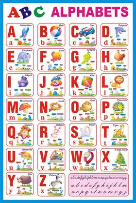 ABC Book Chart Pre School Picture Book - Lovely ABC Alphabet Chart Paper Print