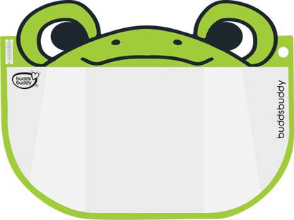 Buddsbuddy Kids Face Protective Mask with Frog Cartoon Transparent Safety Shield with Elastic Band and Sponge Safety Visor