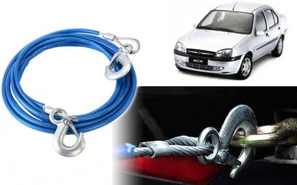 Selifaur M891-Heavy Duty Tow Ropes 8mm 4mtr 6Tons Wire Cable High Strength Hook Steel Wire Trailer Car Emergency Towing Rope for Ikon 4 m Towing Cable