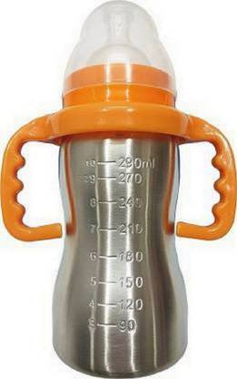 Adeka 2 IN 1 Stainless Steel/Thermos/Sipper/Feeding/Anti Colic Feeding Bottle . - 290 ml