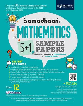 Samadhaan CBSE Sample Paper Mathematics Class 12 (For 2021 Examinations)