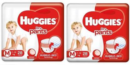 Huggies Medium Size Diapers 28+28 - M