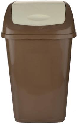 N H Enterprise New Unique Swing Brown Dustbin ( 25 L ) With White Lid Plastic Dustbin