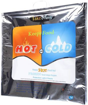 TakeAway Hot and Cold Bag for Food Storage,Reusable Thermal Bags, Medium (3 Layer Protection Size - 48 x 41 cm ) Aluminium Foil