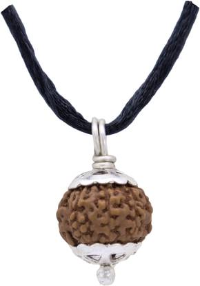 ShivaRatna 8 Mukhi Rudraksha Made in Silver Metal Lab Certified (Origin - Java) Hand Picked Matured Rudraksha Bead Silver