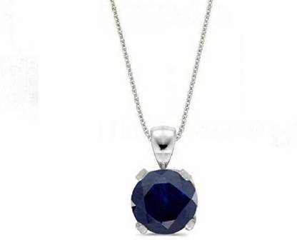 RATAN BAZAAR Blue sapphire Precious stone Pendant 6.25 carat stone Unheated Certified & Astological Purpose for unisex Silver Sapphire Stone Pendant