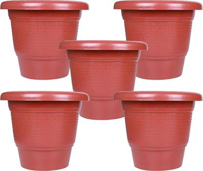 Maanit 10 Inch Garden Outdoor Pot Planter Pack of 5 Plant Container Set