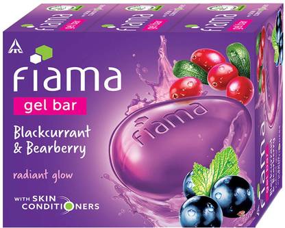 FIAMA Blackcurrant & Bearberry Soap Gel Bathing Bar, for Moisturized & Radiant Skin