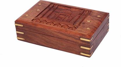 Pink Peony Handcrafted Return Gifts for Girls Wooden Jewellery Storage Box Size 8X5X3 inch. Jewellery Vanity Box