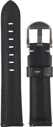 Exor OSTRICH C BLACK Colour With CUT EDGE finish of 20 mm Genuine Leather Watch Strap