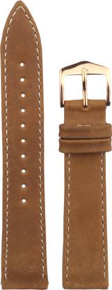 Exor ELSA S BROWN Colour With FLAT finish of 18 mm Genuine Leather Watch Strap