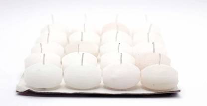 Ein Sof Pack of 20 Nuggets Floating Candles (White Colour) (5cm x 3cm x 3cm) (Burning Time 5 Hours) Candle
