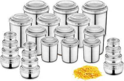 M S Pearl Steel Grocery Container  - 220 ml, 1500 ml, 850 ml, 700 ml, 650 ml, 450 ml, 300 ml, 200 ml