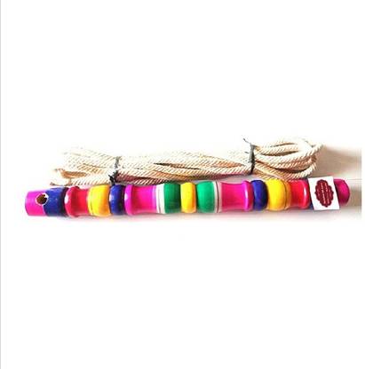 KRShop Wooden thottil kambu with 5 mtr Rope -Multicolour