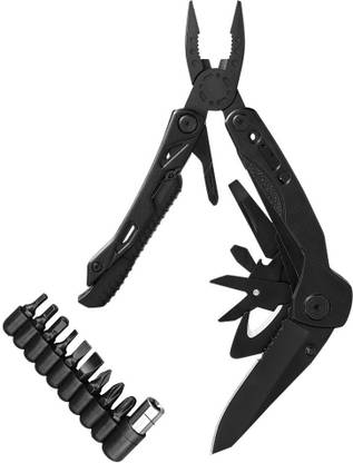 eReailMart Military Grade Multitool With Tactical Knife, Flint, Pliers and Screw Driver Set Multi Utility Plier