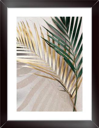 Tree Leaf Modern Art Wall Photo Frame For Office & Room (Size 13.5 X 10.5 Inch, Box) Multicolor Paper Print