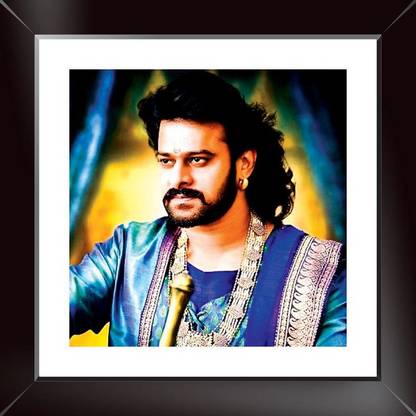 Actor Prabhas Wall Photo Frame For Office & Room (Size 10.5 X 10.5 Inch, Box) Multicolor Paper Print