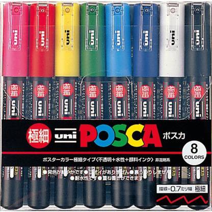 UNI Posca Paint Marker Pen with Fine Point - Set of 8