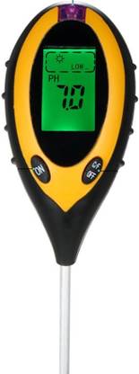 SVE Super Soil Tester 4 in 1 PH Meter, Digital Soil PH Meter 4 in 1 Moisture Gardening Water Soil Testing Machine with Sensor Prob, LCD Display for Sunlight Temperature, Home and Garden Plants Soil Test Kit