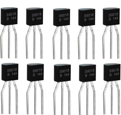 RISARYA 10 PCS SET OF S9018 NPN SILICON TRANSISTOR,50mA,30V,TO-92AP,SWITCHING AND AMPLIFIER TRANSISTOR NPN Transistor