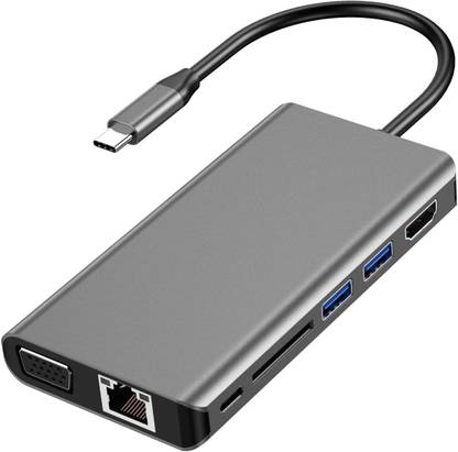 Gadget Mall Multifunctional Docking station USB - C Type Adapter for MacBook Pro/Air, iPad Pro, Surface, Chromebooks 8 in 1 USB Hub