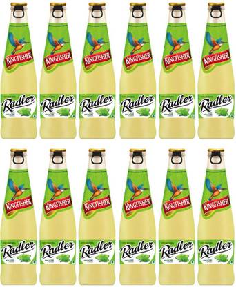 Kingfisher Radler Non Alcoholic Malt Drink Beer Mint and Lime (Pack of 12 Glass Bottles, 330ml Each) Glass Bottle