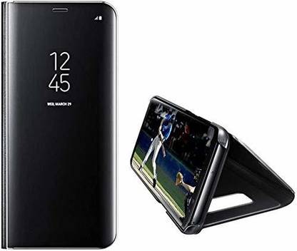 Addindia Front & Back Case for Samsung Galaxy S21 Plus Clear View Mirror Flip Cover
