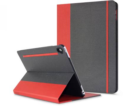 HATGA CASE Front & Back Case for Apple iPad 10.2 Case Cover 2019 & 2020 [ 7 & 8 Gen] Elastic Closure + Slate Grey/Chilli HC5375