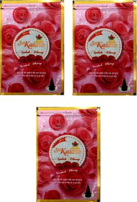 AshaDhoop Sai Kalash Gulab Dhoop (30 Dhoop Pcs In 1 Pack) - Pack of 3 Rose Dhoop
