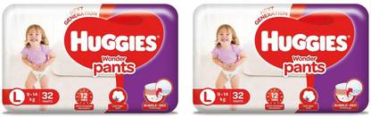 Huggies Wonder Pants, Large Size Diapers, L 32+32 - L