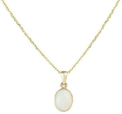 KUNDLI GEMS Gold-plated Opal Stone Pendant