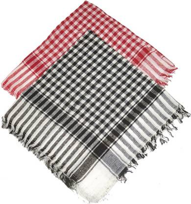 Uniqon (Pack Of 2 Pcs) Chapati/Roti/Fulka Cotton (44 Cm X 45 Cm Size) Multicolor Checked Printed Fundan Pattern Multipurpose Kitchen Cleaning Duster Table Wipe Napkin Dish Towel Cloth Checkered Roti Square Disk Cover