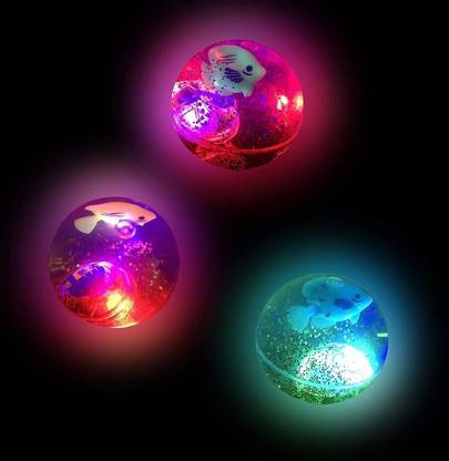 3 Jokers Led Flashing Luminous 55mm Rubber Bouncing Ball Crazy Ball