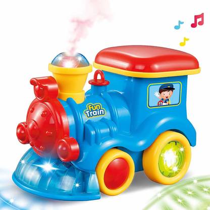 MON N MOL Steam Locomotive Funny Train Kids Bump & Go