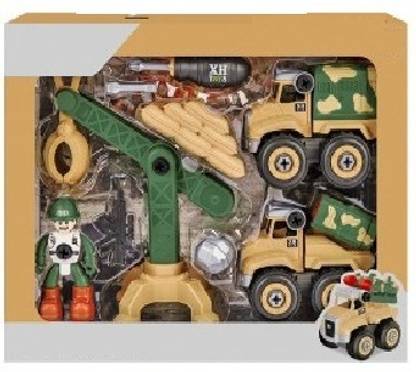 TEMSON DIY Assemble Disassemble Military Playset Friction Powered Toy For Kids