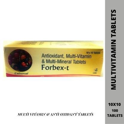 Forbex T Immunity Boost, Multivitamin & Antioxidant supplement (Pack of 100 tablets)