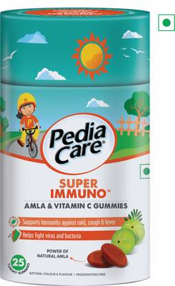 PediaCare Super Immuno Amla and Vitamin C Gummies, Tasty Immunity Builder for Kids