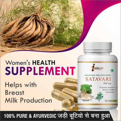 inlazer Shatavari herbal capsules for help to boost immune system 100% Pure Ayurvedic