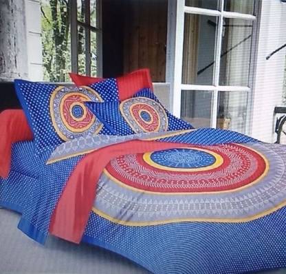 sunil creation 150 TC Cotton Double Printed Flat Bedsheet