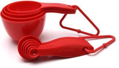 AN Sunshine Coloured Plastic Measuring Cup Set, -10 Pieces Set -Red Measuring Cup Set (250 ml, 125 ml, 80 ml, 60 ml, 30 ml, 25 ml, 20 ml, 15 ml, 10 ml, 5 ml) Measuring Cup Set