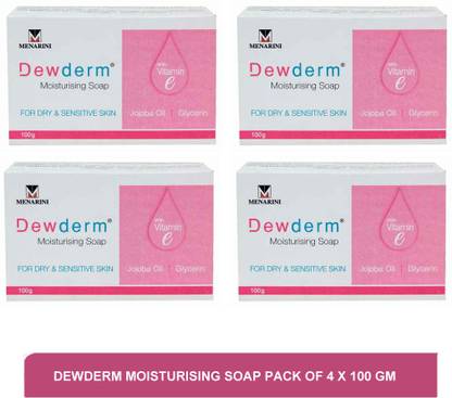Dewderm moisturising Soap - best moisturising & cleansing soap(pack of 4)100g