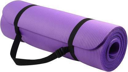 Unique Decor Yoga mat with High Cushioning and Anti-Skid Surface use 100% EVA material Purple 6mm with Carry Strap and Durability of both side Embossed. mm Yoga Mat