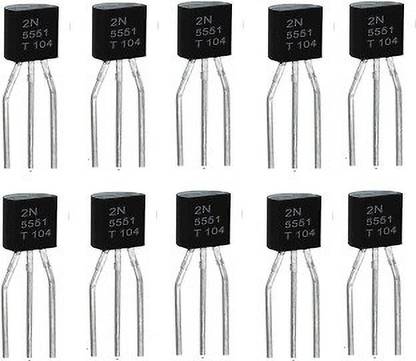RISARYA 2N5551 NPN SILICON TRANSISTOR,600mA,160V,TO-92AP,SWITCHING AND AMPLIFIER TRANSISTOR PACK OF 10PCS NPN Transistor
