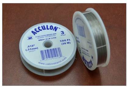 BRIGHT 0.012 Acculon 3 Strand Beading Wire 100 Feet